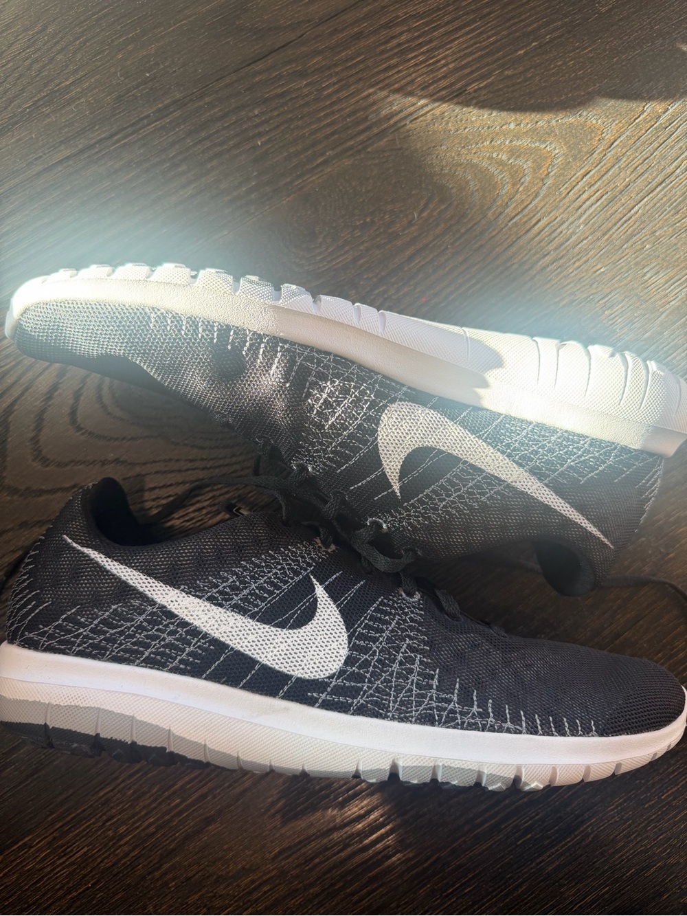 Nike Flex Fury Sneakers Black/White Running Cross Training mens 11